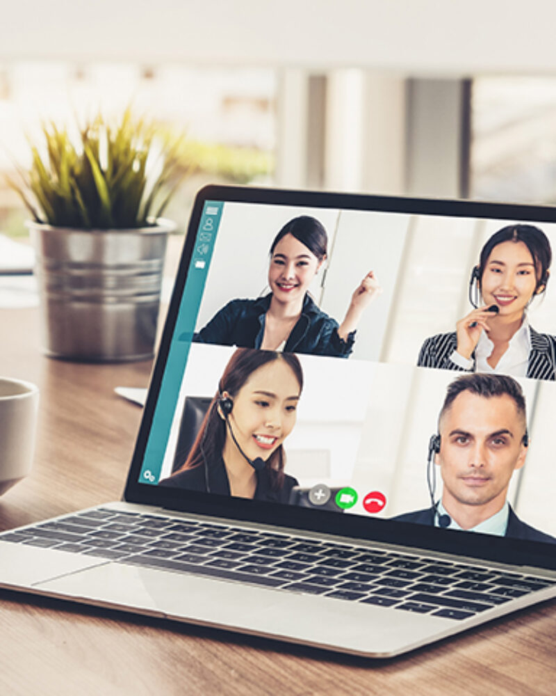 Video call business people meeting on virtual workplace or remot Video call business people meeting on virtual workplace or remot